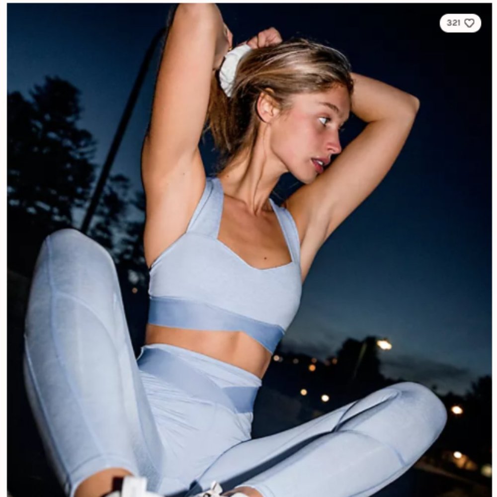 Free people Just Breathe Bra blue NWT